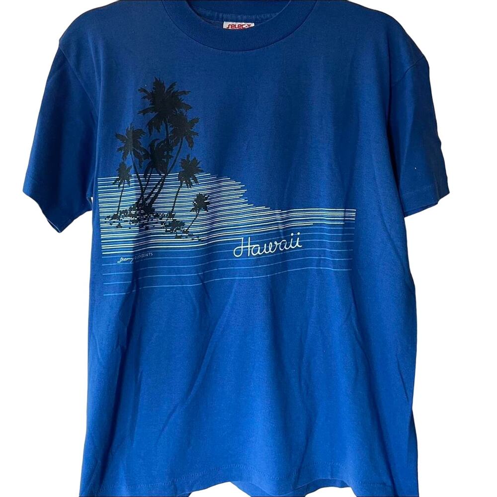 Vintage 80s Hawaii Palm Tree Single Stitch Shirt Adult Large